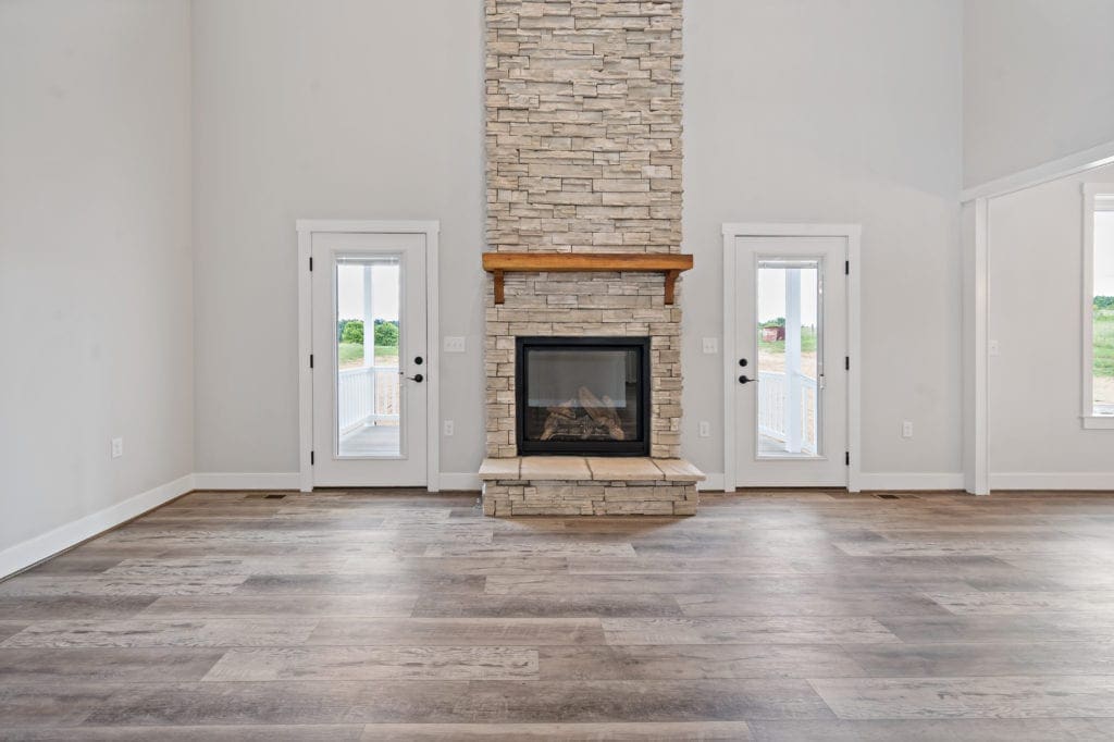 living room with fireplace