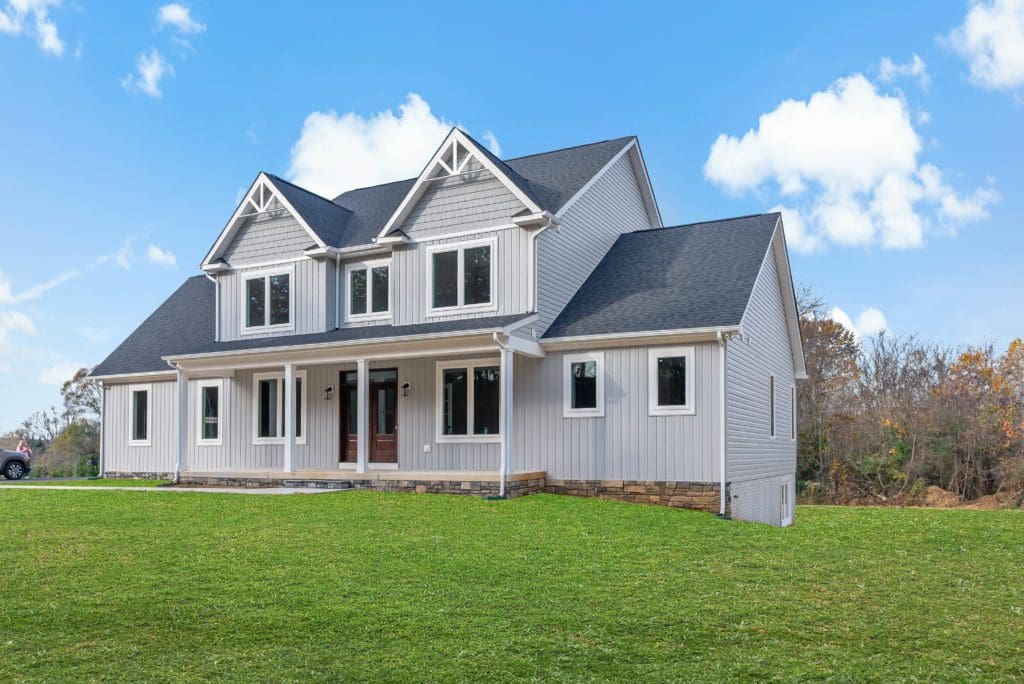 custom home front yard